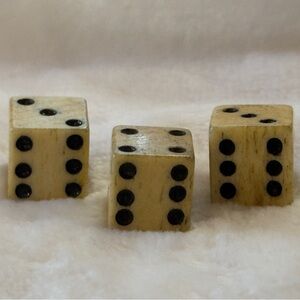 Vintage Bone Hand Carved Dice Set